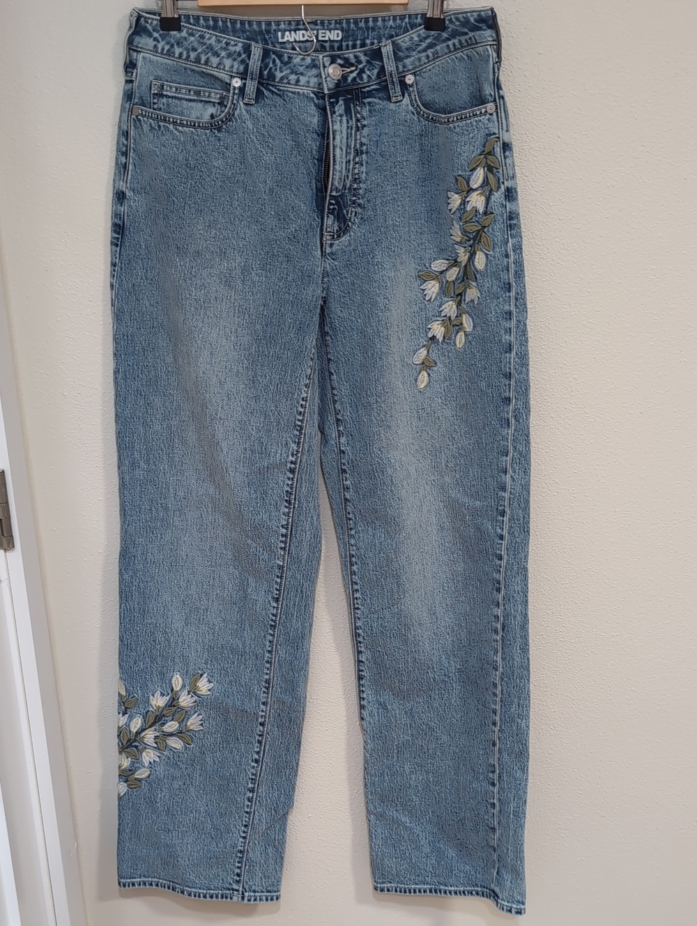Lands End Embroidered Jeans Like New 8 Tall